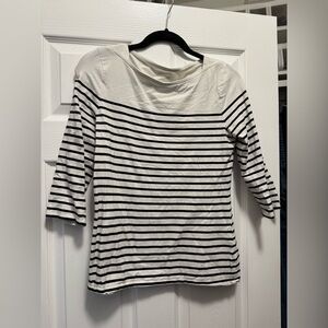 MERONA Size Medium Striped Black and White Women's Top